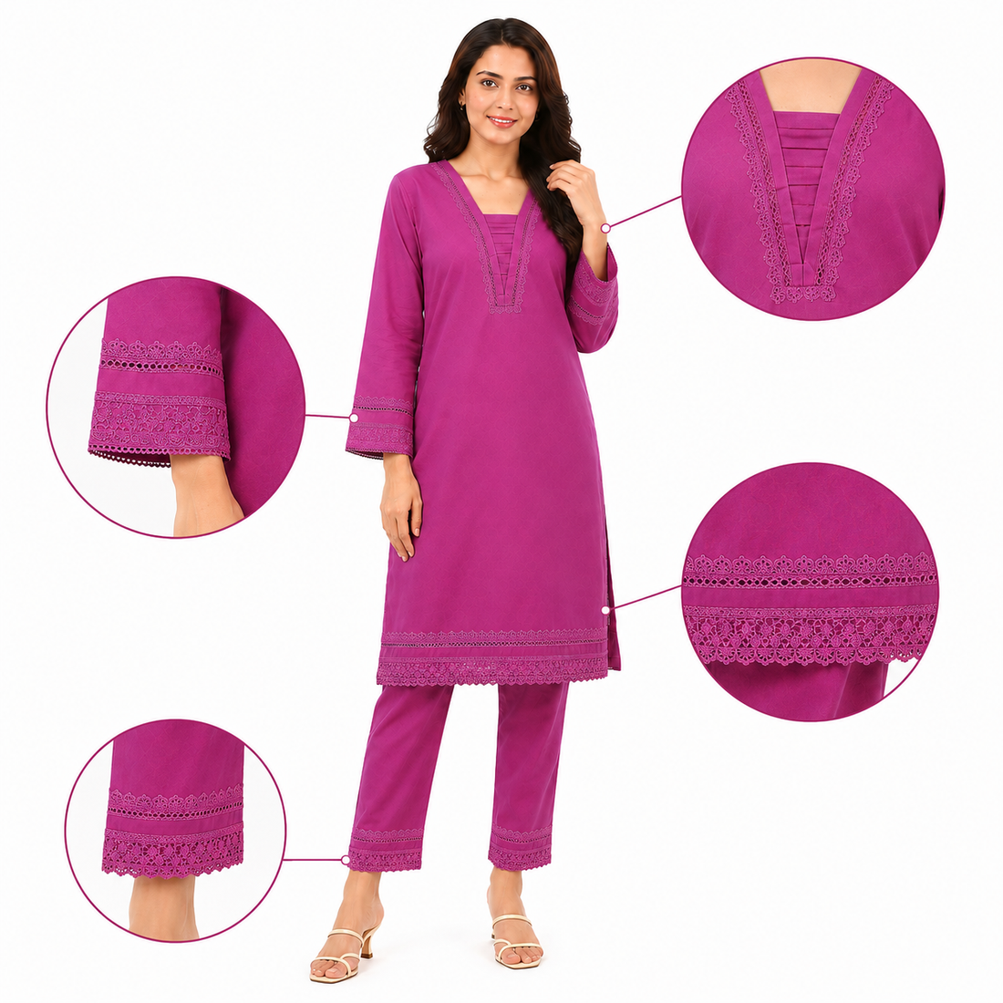Fuchsia – Printed Lawn Shalwar Kameez